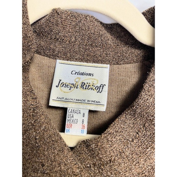 Vintage Joseph Ribkoff Big Button Front Swing Jacket Preppy Casual Brown Size 8 - Picture 3 of 4